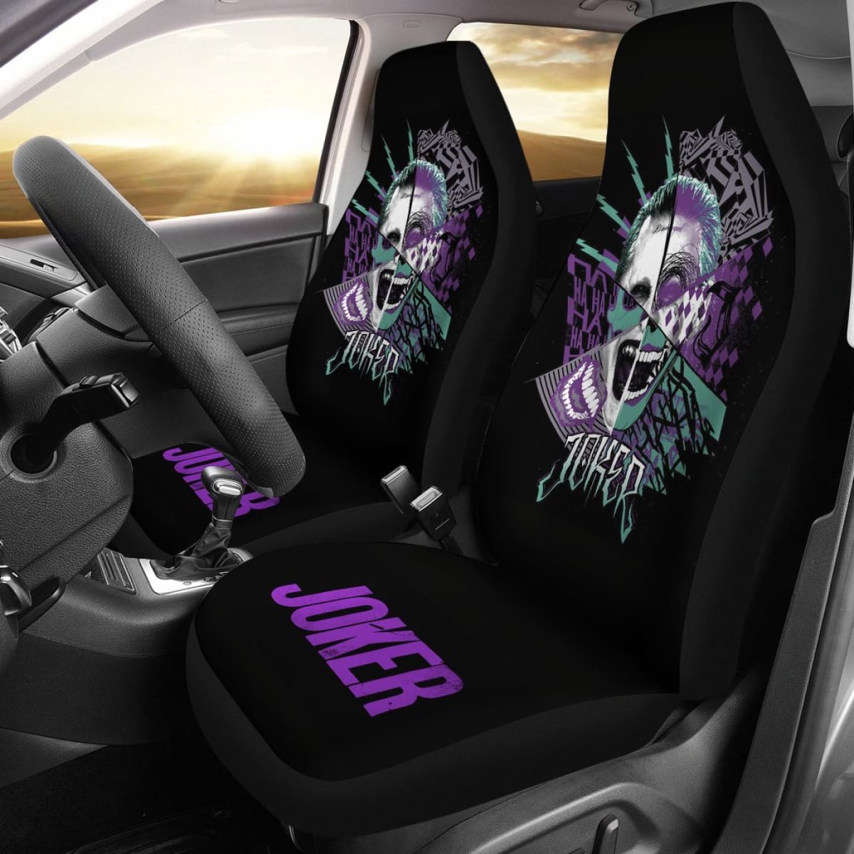 Joker Skull Car Seat Covers Suicide Squad Movie Fan Gift H031020 Universal Fit 225311