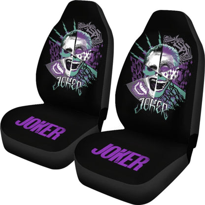 Joker Skull Car Seat Covers Suicide Squad Movie Fan Gift H031020 Universal Fit 225311