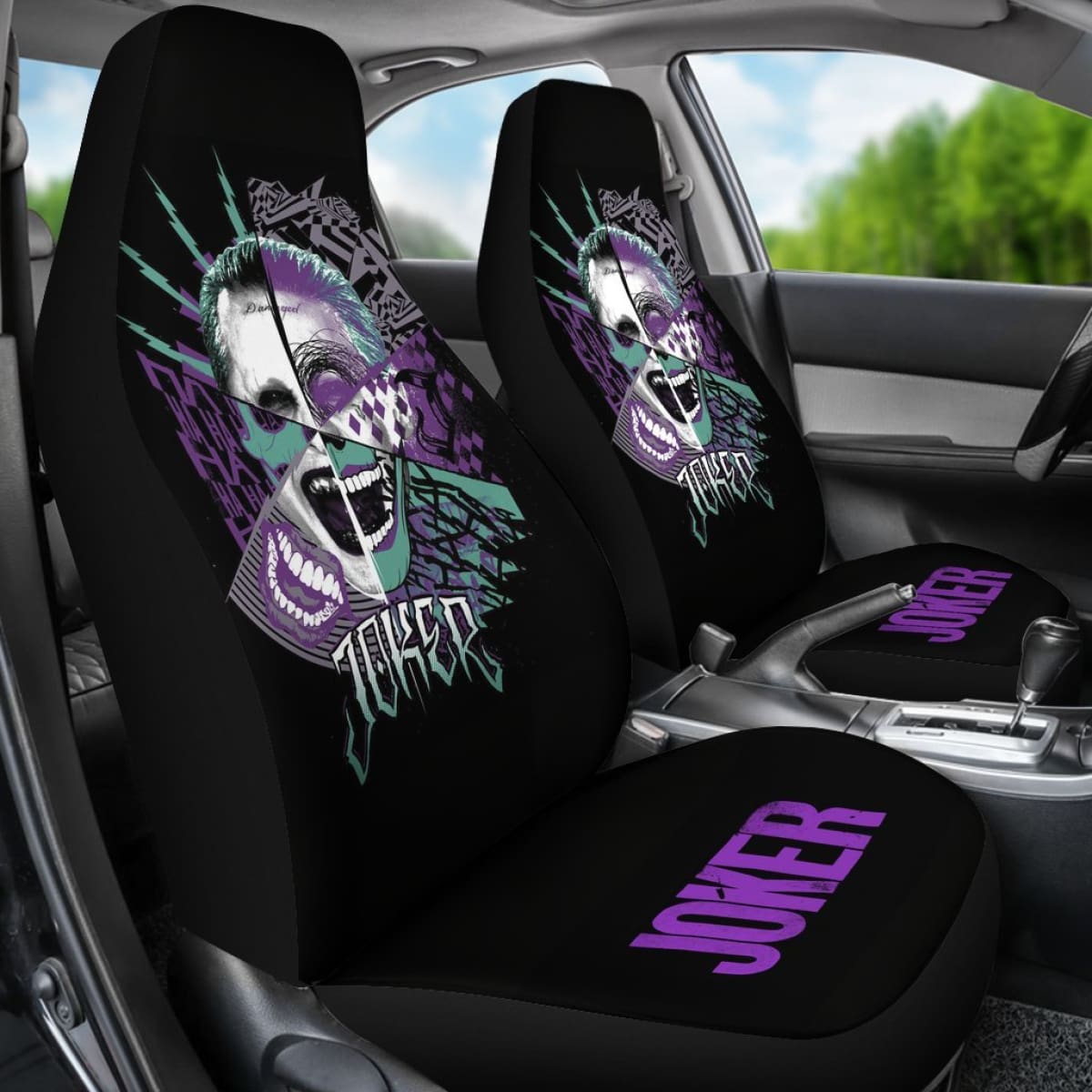 Joker Skull Car Seat Covers Suicide Squad Movie Fan Gift H031020 Universal Fit 225311