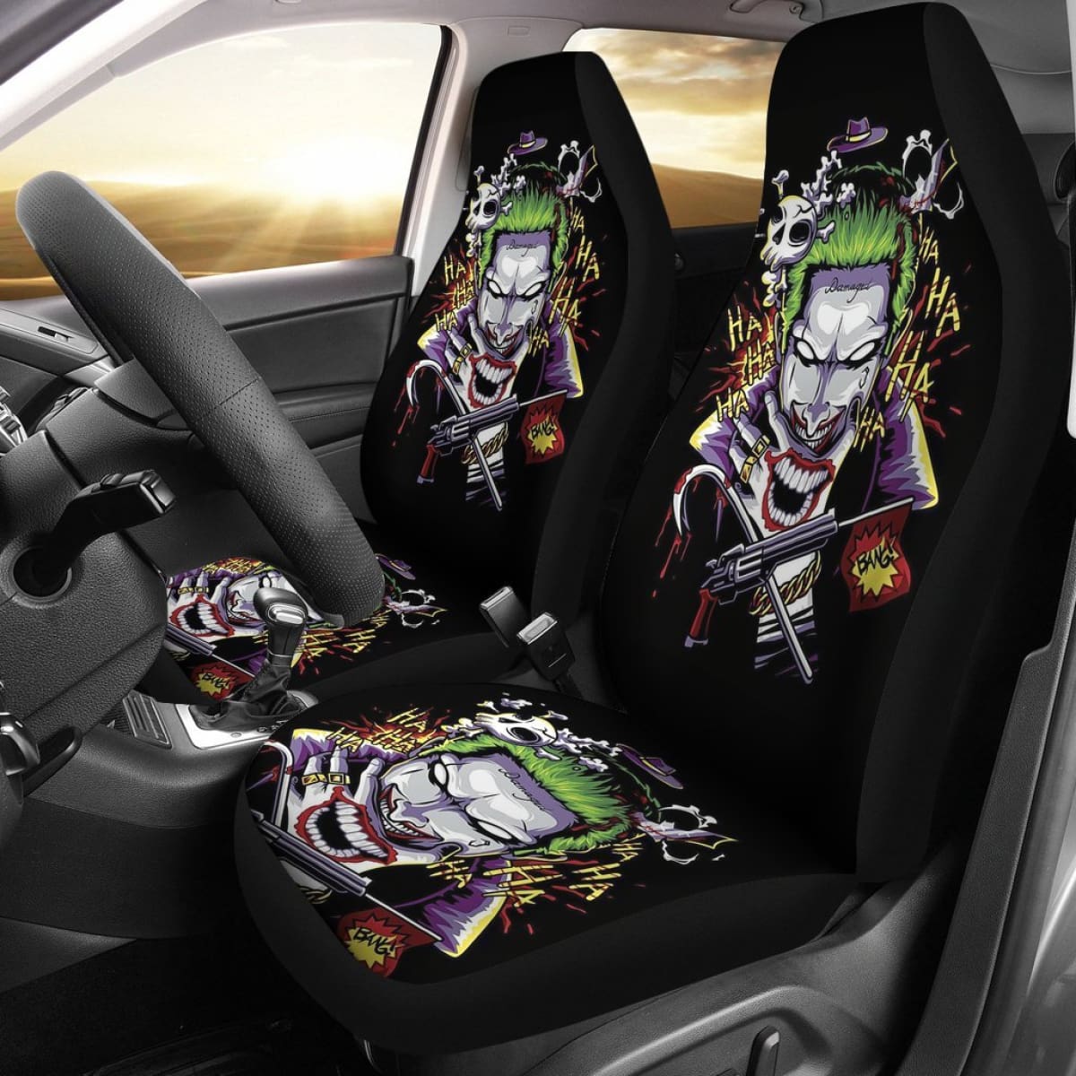 Joker Villains Car Seat Covers Suicide Squad Movie Fan Gift H031020 Universal Fit 225311