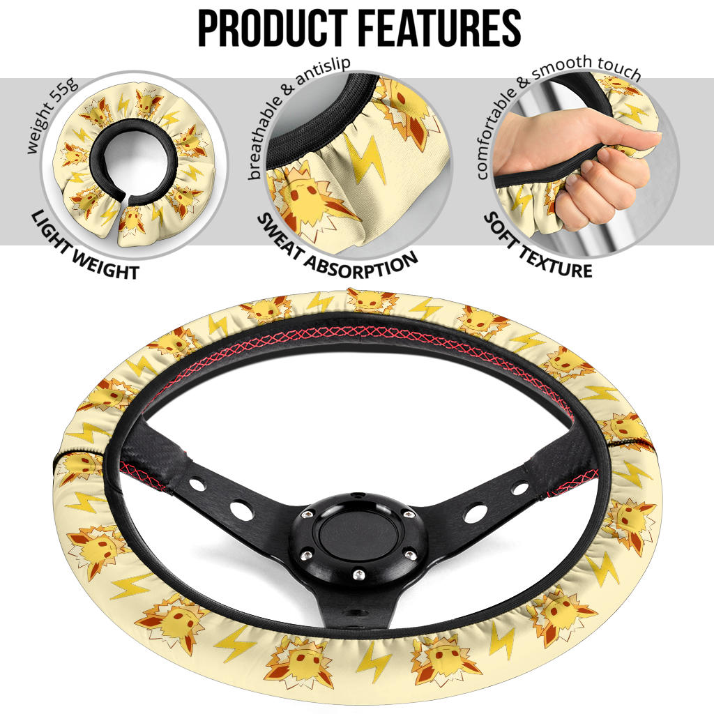 Jolteon Eevee Evolution Car Steering Wheel Cover