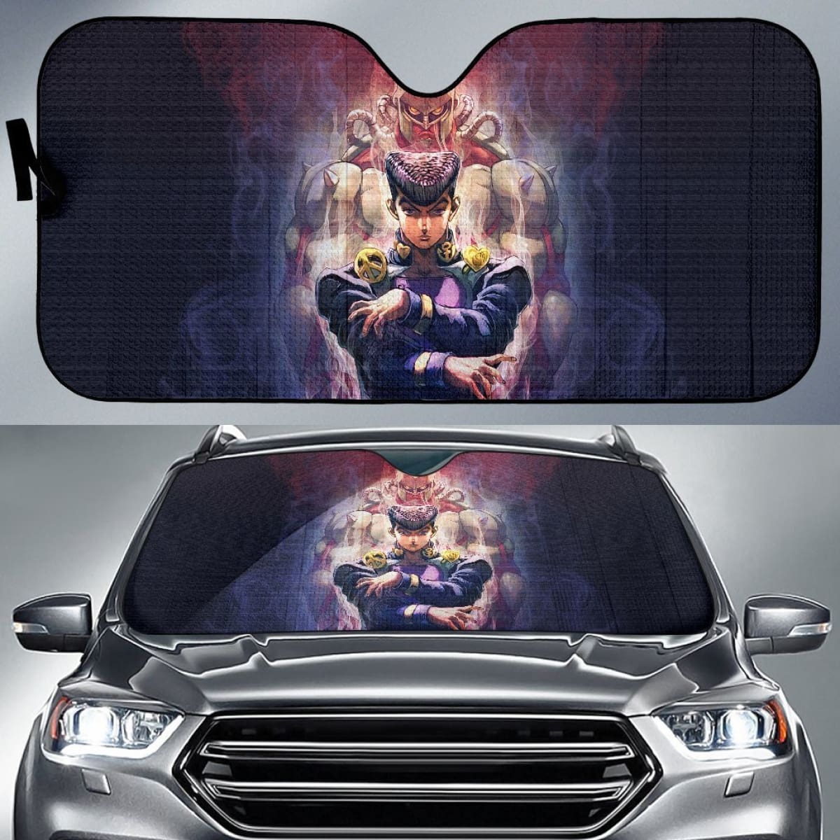 Josuke Art Car Sun Shades  JoJo's Bizarre Adventure Universal Fit 210212