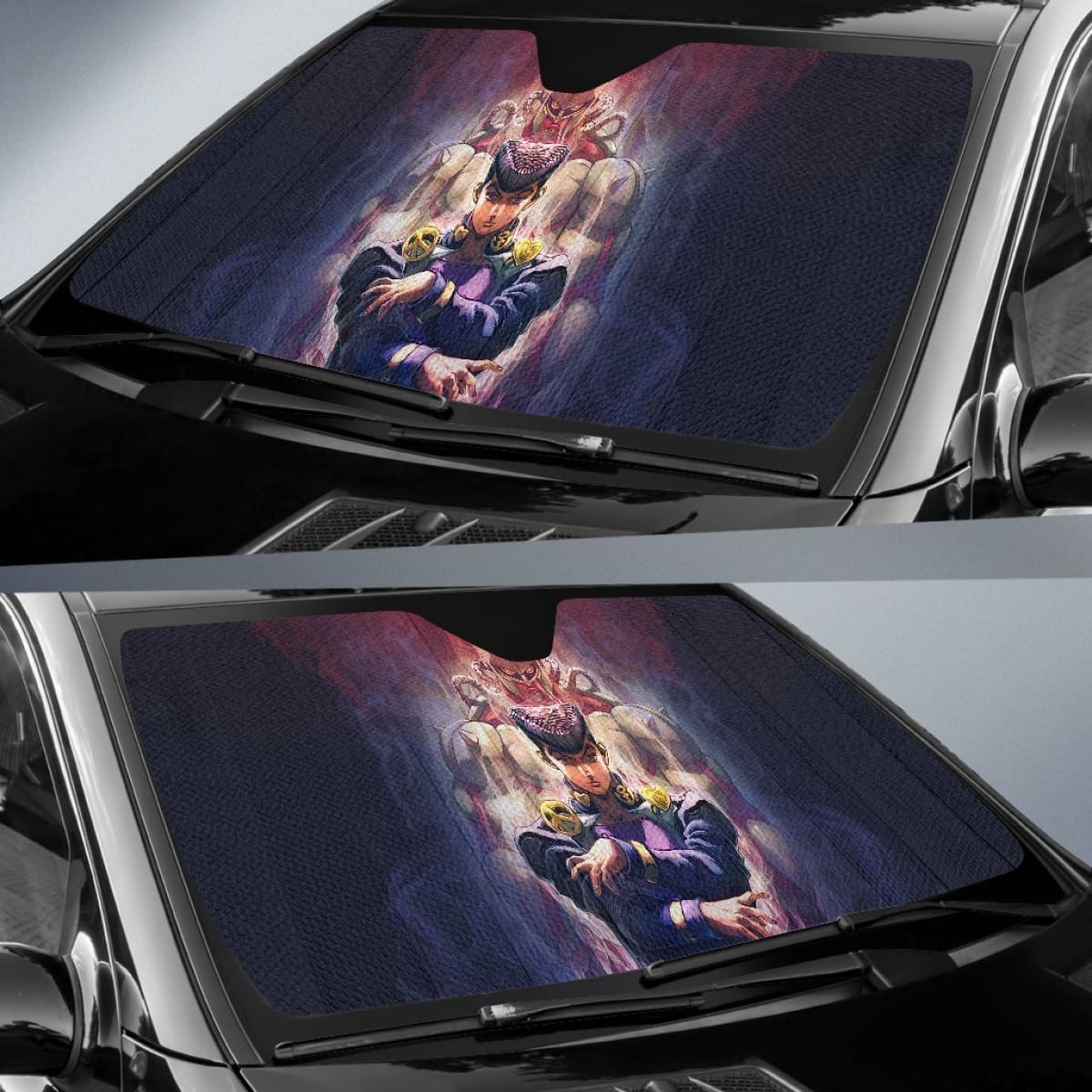 Josuke Art Car Sun Shades  JoJo's Bizarre Adventure Universal Fit 210212