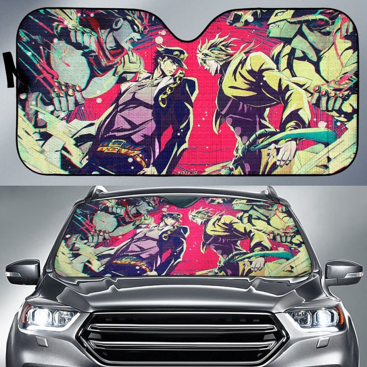 Jotaro And Dio Car Sun Shades  JoJo's Bizarre Adventure Universal Fit 210212