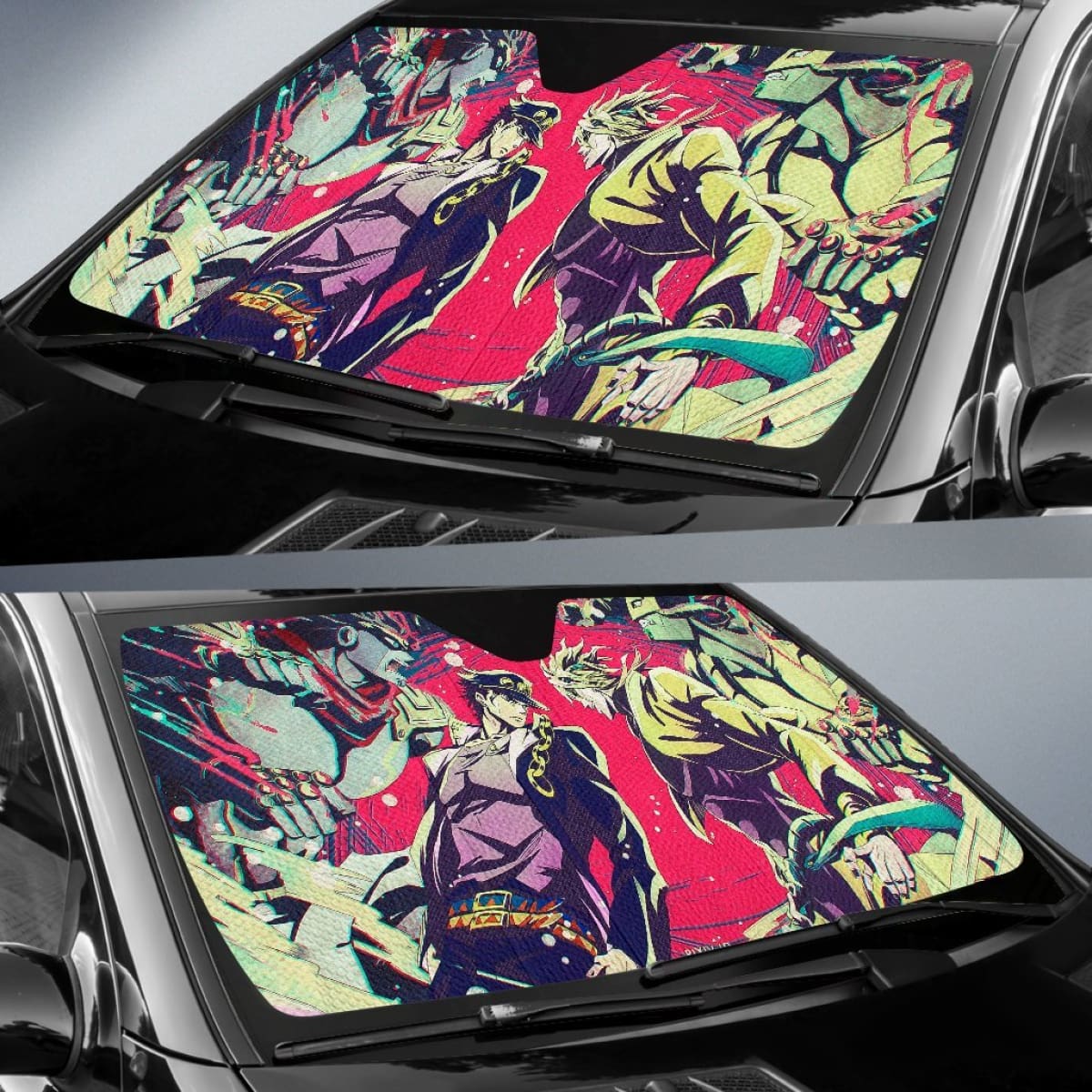 Jotaro And Dio Car Sun Shades  JoJo's Bizarre Adventure Universal Fit 210212