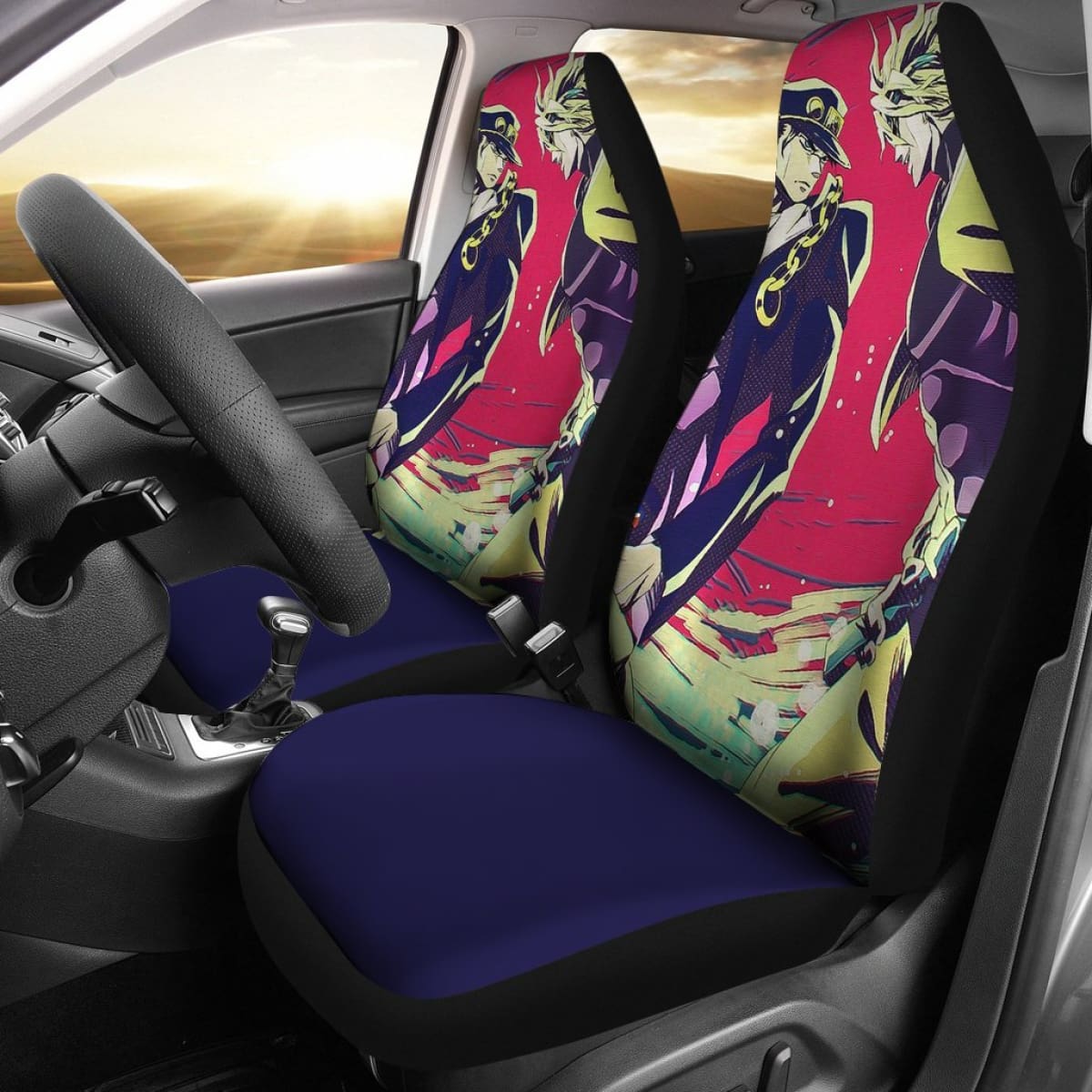 Jotaro And Joseph Car Seat Covers JoJo's Bizarre Adventure Universal Fit 210212