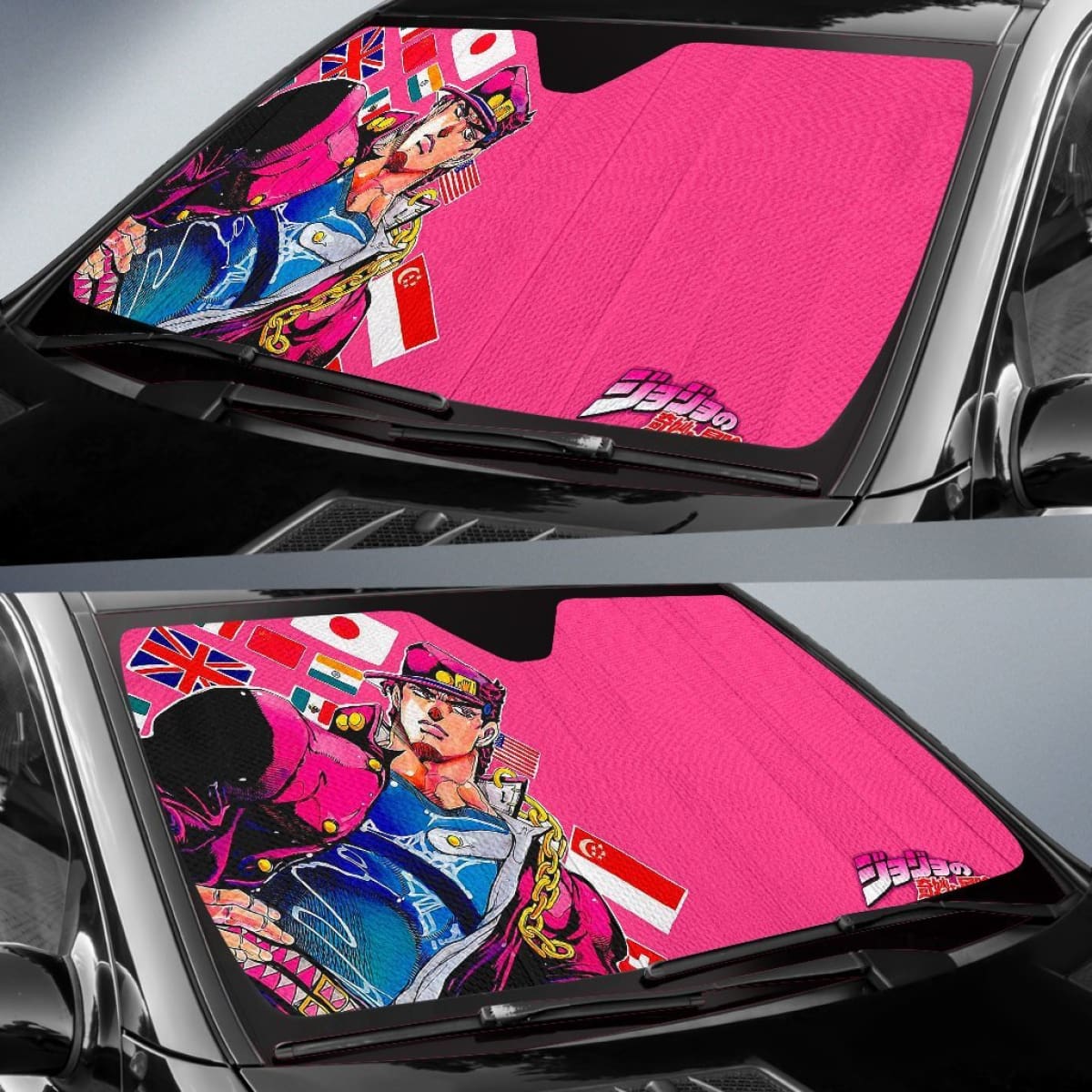 Jotaro Kujo Art Car Sun Shades  JoJo's Bizarre Adventure Universal Fit 210212