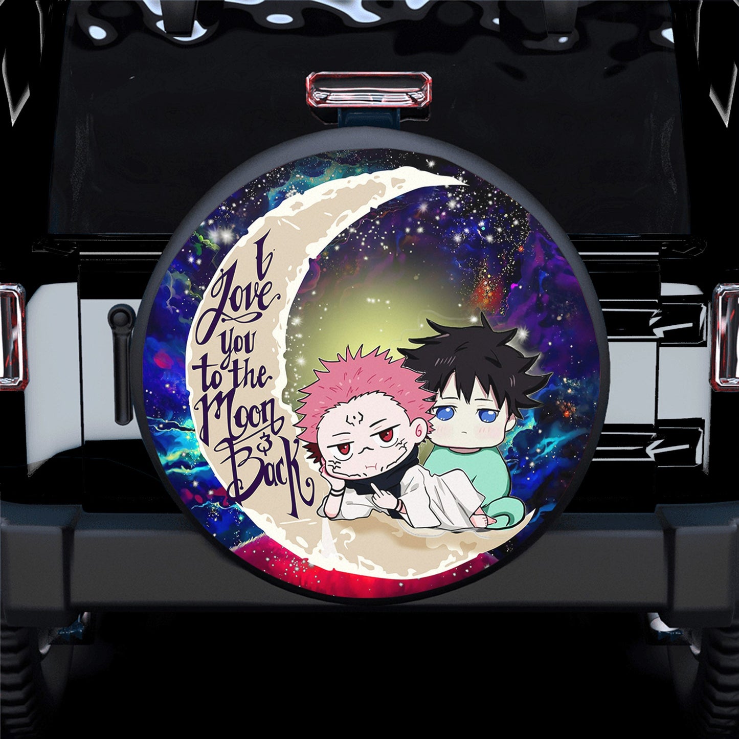 Jujutsu Kaisen Gojo Sukuna Love You To The Moon Galaxy Spare Tire Cover