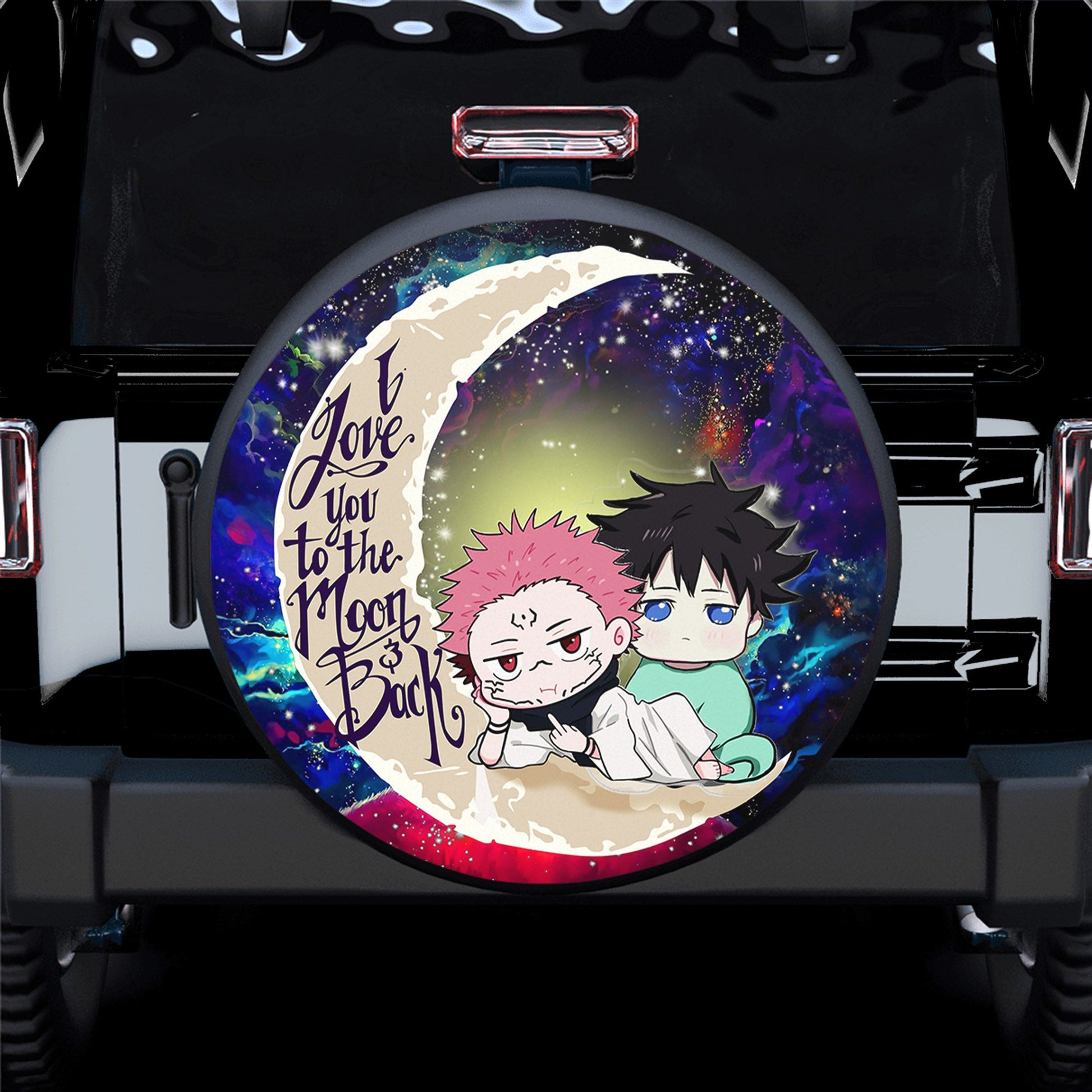 Jujutsu Kaisen Gojo Sukuna Love You To The Moon Galaxy Spare Tire Cover