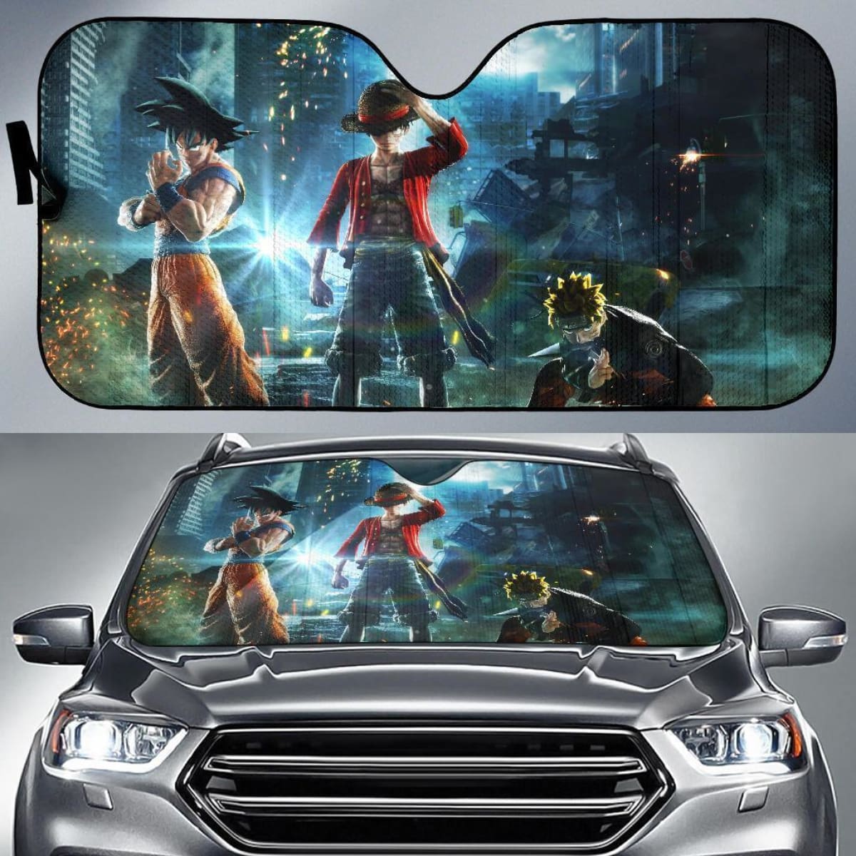Jump Force Naruto Songoku Luffy Car Sun Shade Nh07 Universal Fit 111204