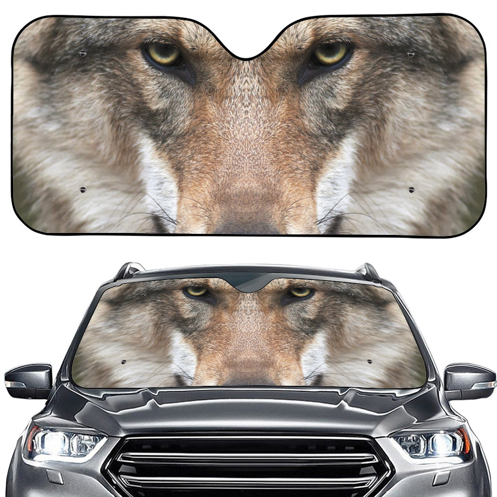Jungle Wolf Print Car Windshield Sun Shade