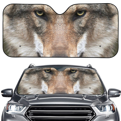 Jungle Wolf Print Car Windshield Sun Shade