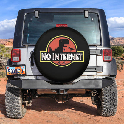 Jurasic Dinosaur Funny No Internet Spare Tire Cover