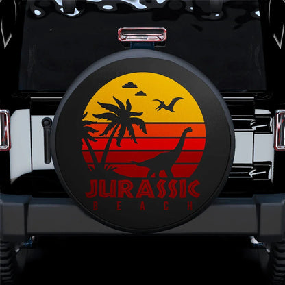 Jurassic Beach Jeep Car Leather Spare Tire Cover - PersonalizedFury