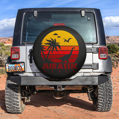 Jurassic Beach Jeep Car Leather Spare Tire Cover - PersonalizedFury