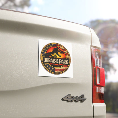 Jurassic Park Car Magnets - Sunset Usa Flag Style