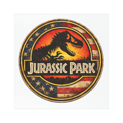 Jurassic Park Car Magnets - Sunset Usa Flag Style