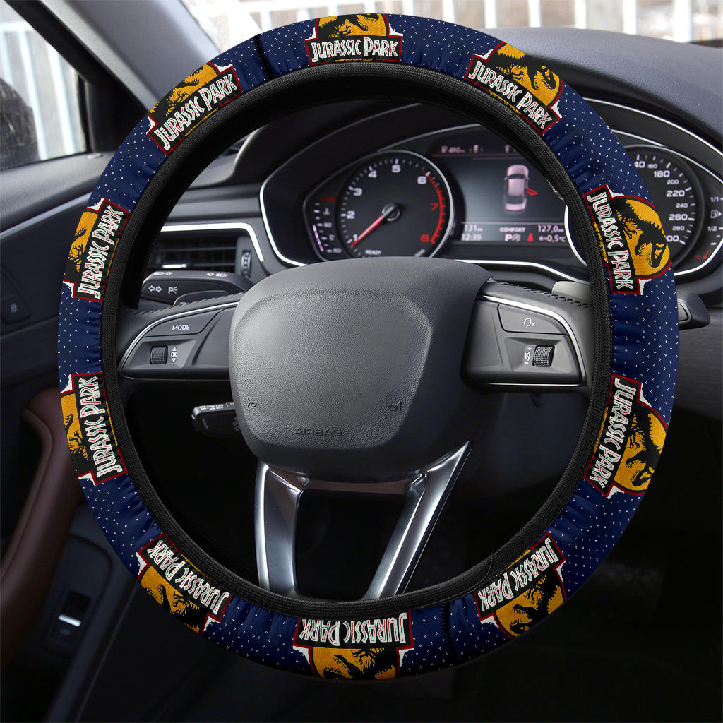 Jurassic Park Christmas Premium Custom Car Steering Wheel Cover