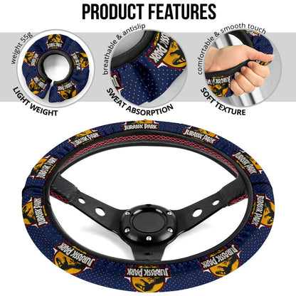 Jurassic Park Christmas Premium Custom Car Steering Wheel Cover