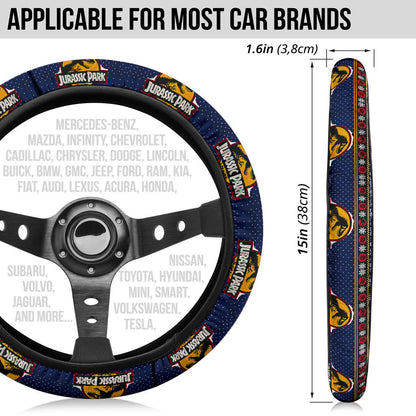 Jurassic Park Christmas Premium Custom Car Steering Wheel Cover