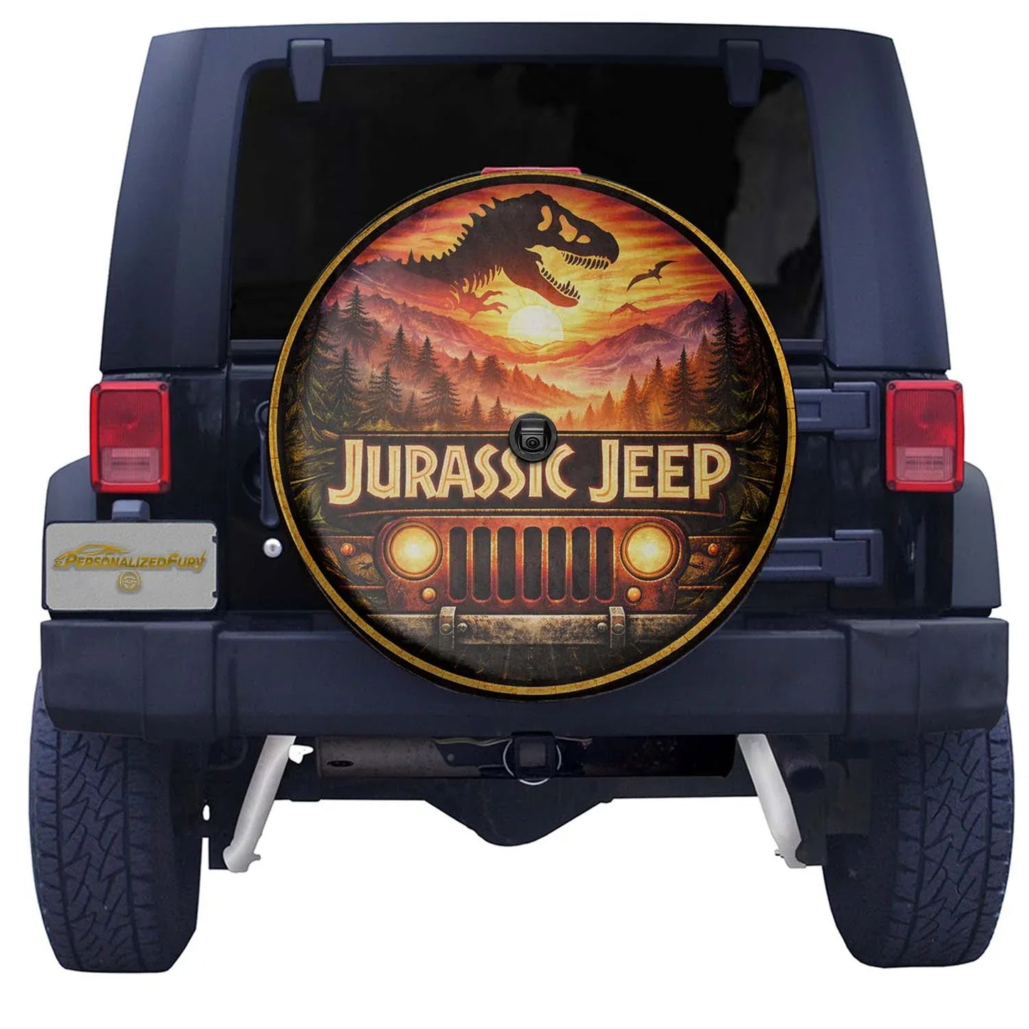 Jurassic Park Jeep Leather Wheel Cover – Spare Tire Cover - Car Accessories - PersonalizedFury