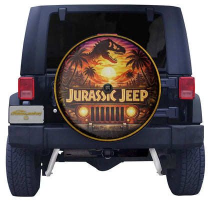 Jurassic Park Jeep Leather Wheel Cover – Spare Tire Cover - Car Accessories - PersonalizedFury