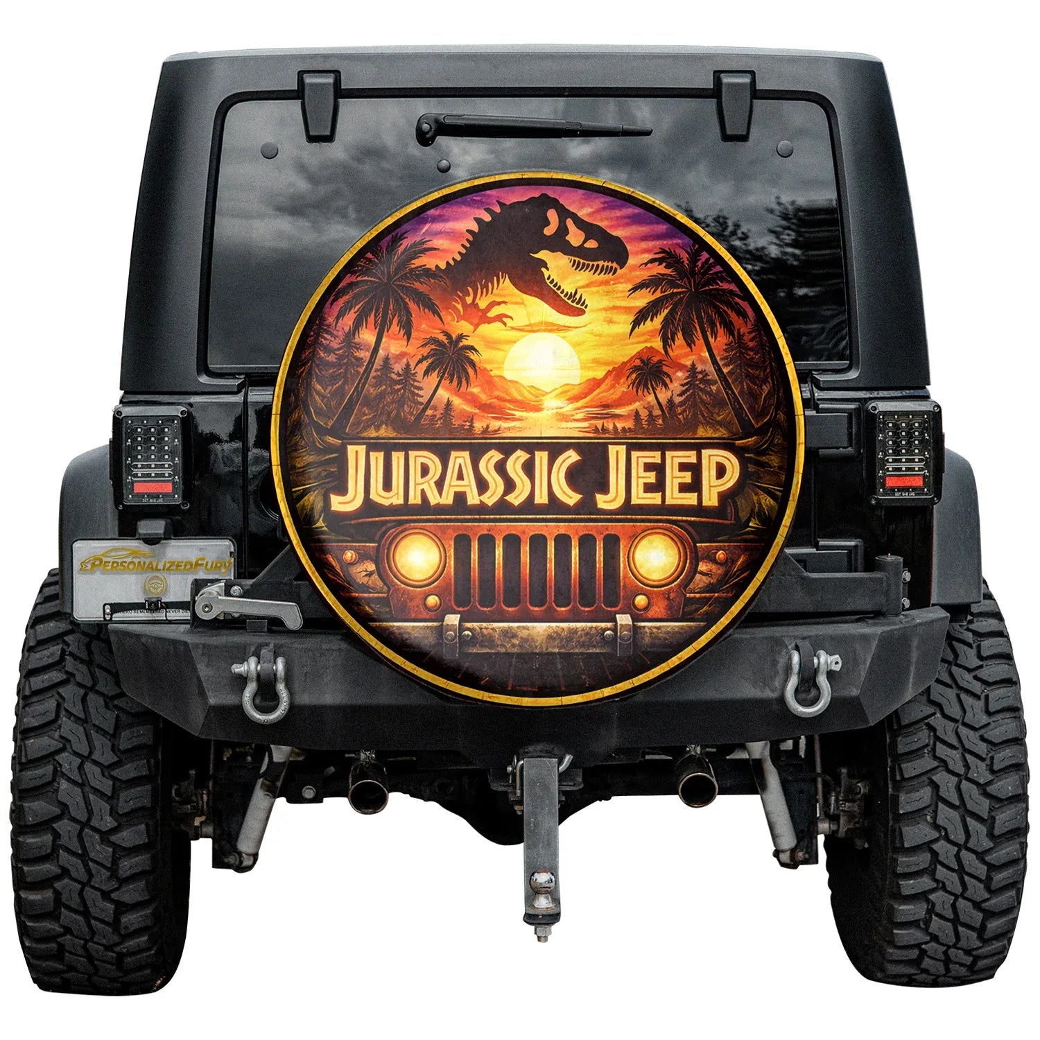 Jurassic Park Jeep Leather Wheel Cover – Spare Tire Cover - Car Accessories - PersonalizedFury