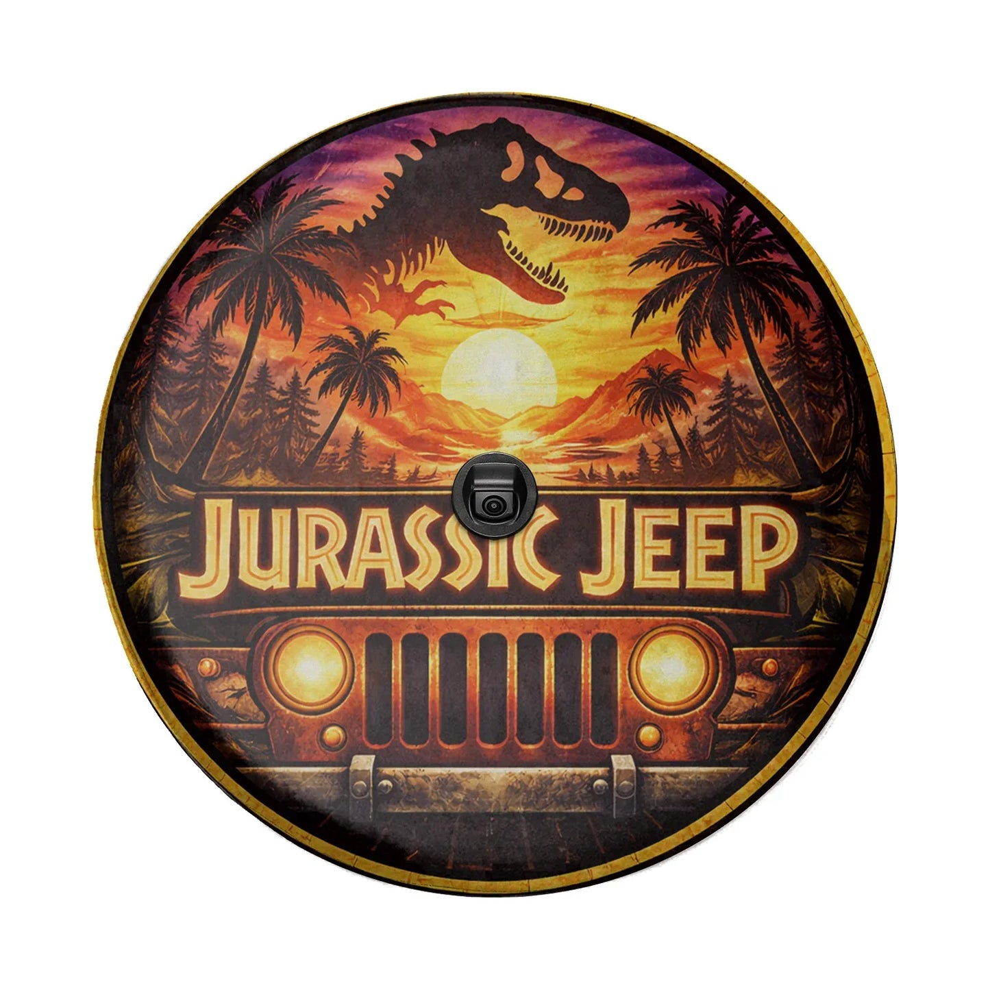 Jurassic Park Jeep Leather Wheel Cover – Spare Tire Cover - Car Accessories - PersonalizedFury