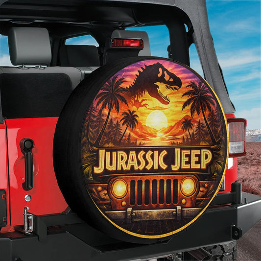 Jurassic Park Jeep Leather Wheel Cover – Spare Tire Cover - Car Accessories - PersonalizedFury