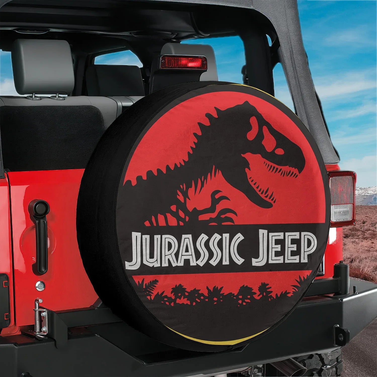Jurassic Park Jeep Spare Tire Wheel Cover – Leather Car Accessories - PersonalizedFury