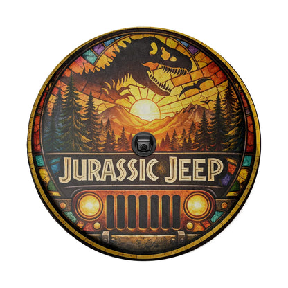 Jurassic Park Jeep Wheel Cover – Durable Leather Spare Tire Cover - PersonalizedFury