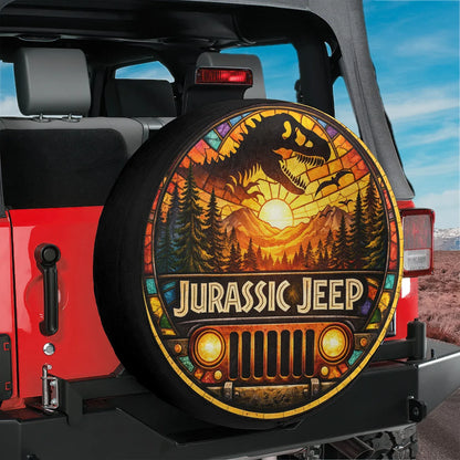 Jurassic Park Jeep Wheel Cover – Durable Leather Spare Tire Cover - PersonalizedFury