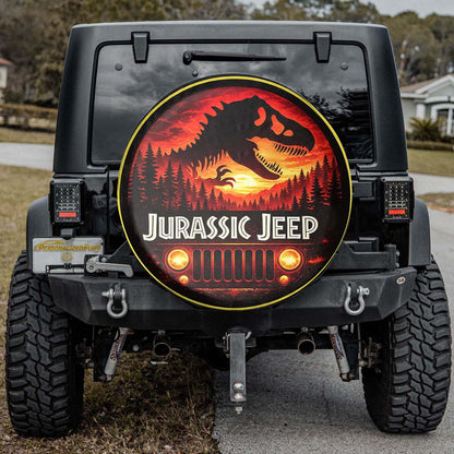 Jurassic Park Jeep Wheel Cover – Leather Spare Tire Cover for Car Accessories - PersonalizedFury
