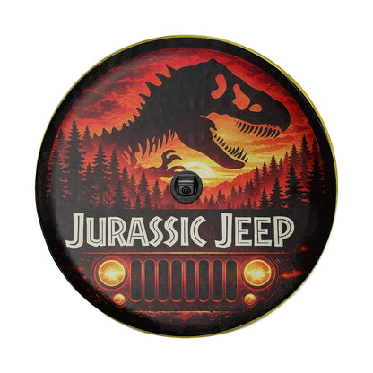 Jurassic Park Jeep Wheel Cover – Leather Spare Tire Cover for Car Accessories - PersonalizedFury