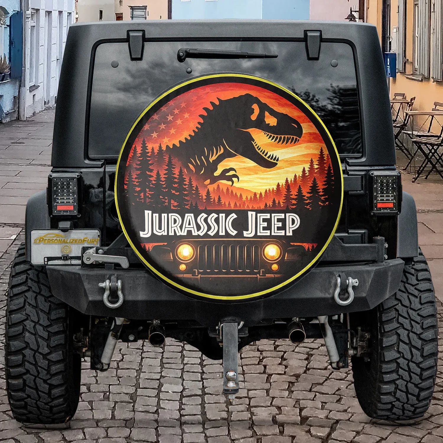 Jurassic Park Leather Jeep Wheel Cover – Spare Tire Cover - Car Accessories - PersonalizedFury