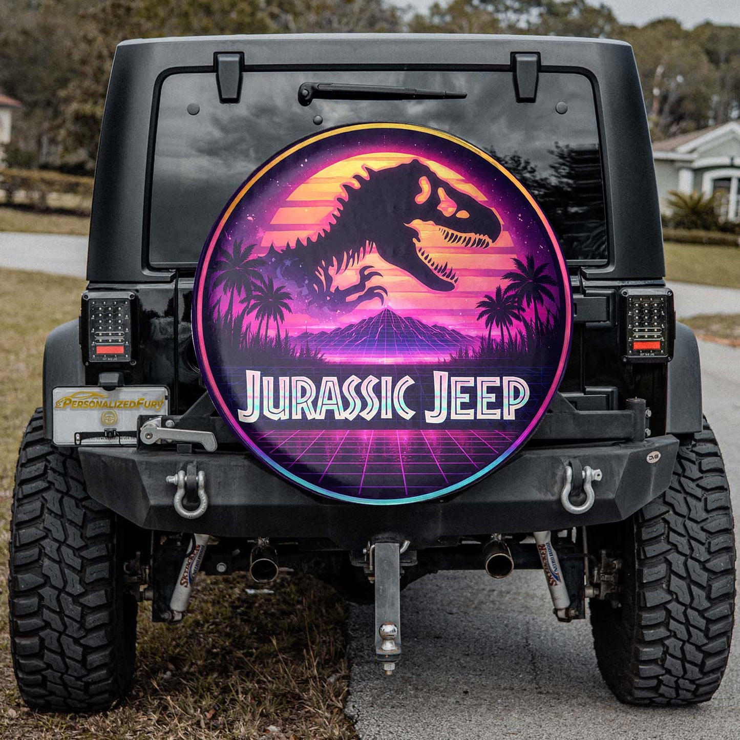 Jurassic Park Leather Spare Tire Wheel Cover - Car Accessories - Image 1