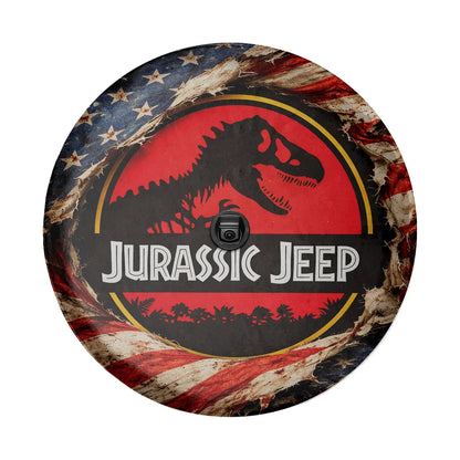 Jurassic Park Spare Tire Cover – Leather Jeep Usa Flag Wheel Cover - PersonalizedFury