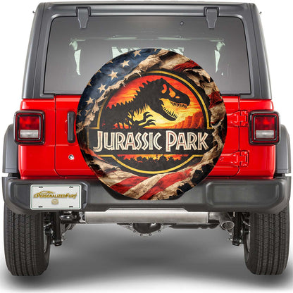 Jurassic Park Spare Tire Cover – Leather Vehicle Wheel Cover - Image 1