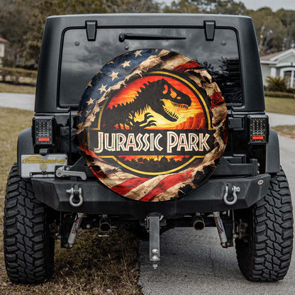 Jurassic Park Spare Tire Cover – Leather Vehicle Wheel Cover - Image 2