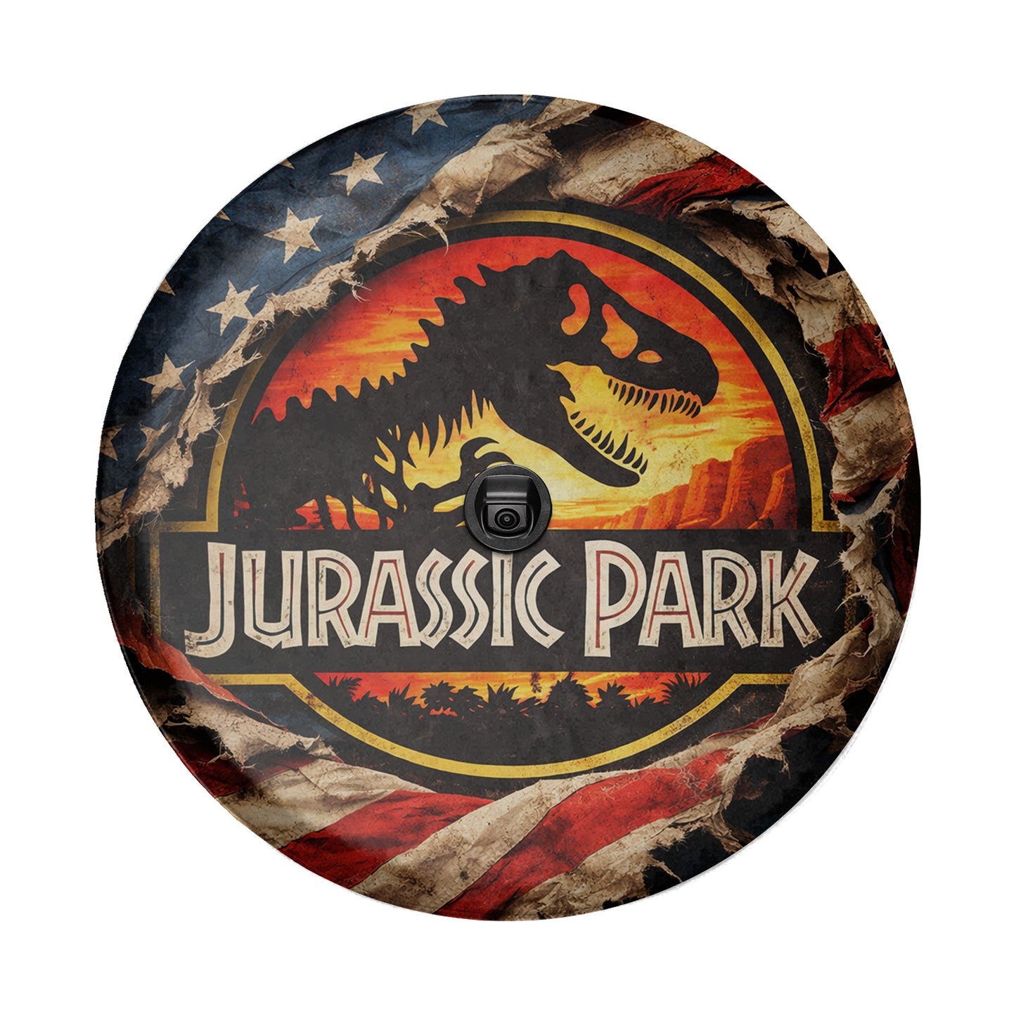 Jurassic Park Spare Tire Cover – Leather Vehicle Wheel Cover - Image 5