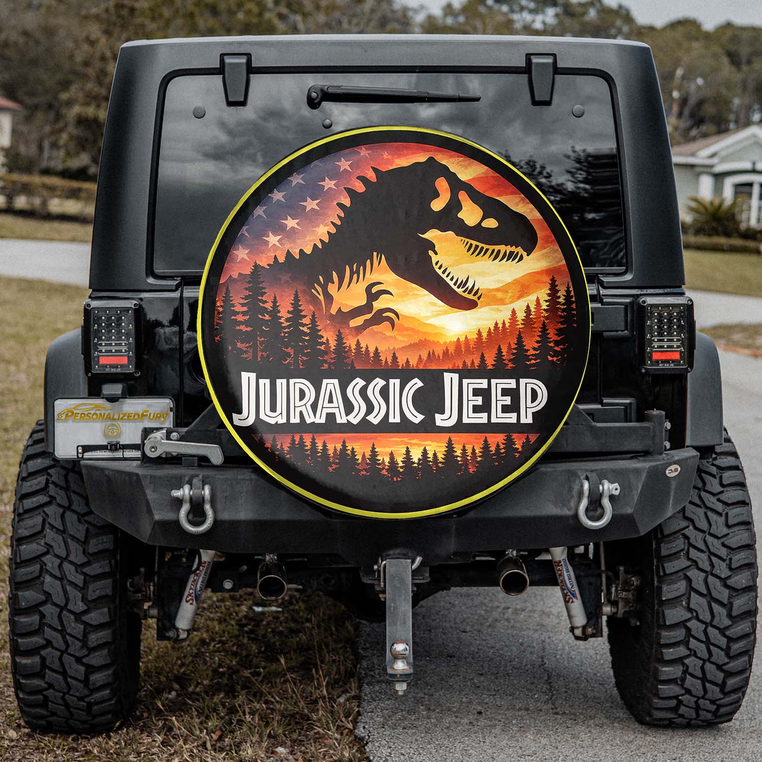 Jurassic Park Spare Tire Cover – Leather Wheel Cover - Image 1