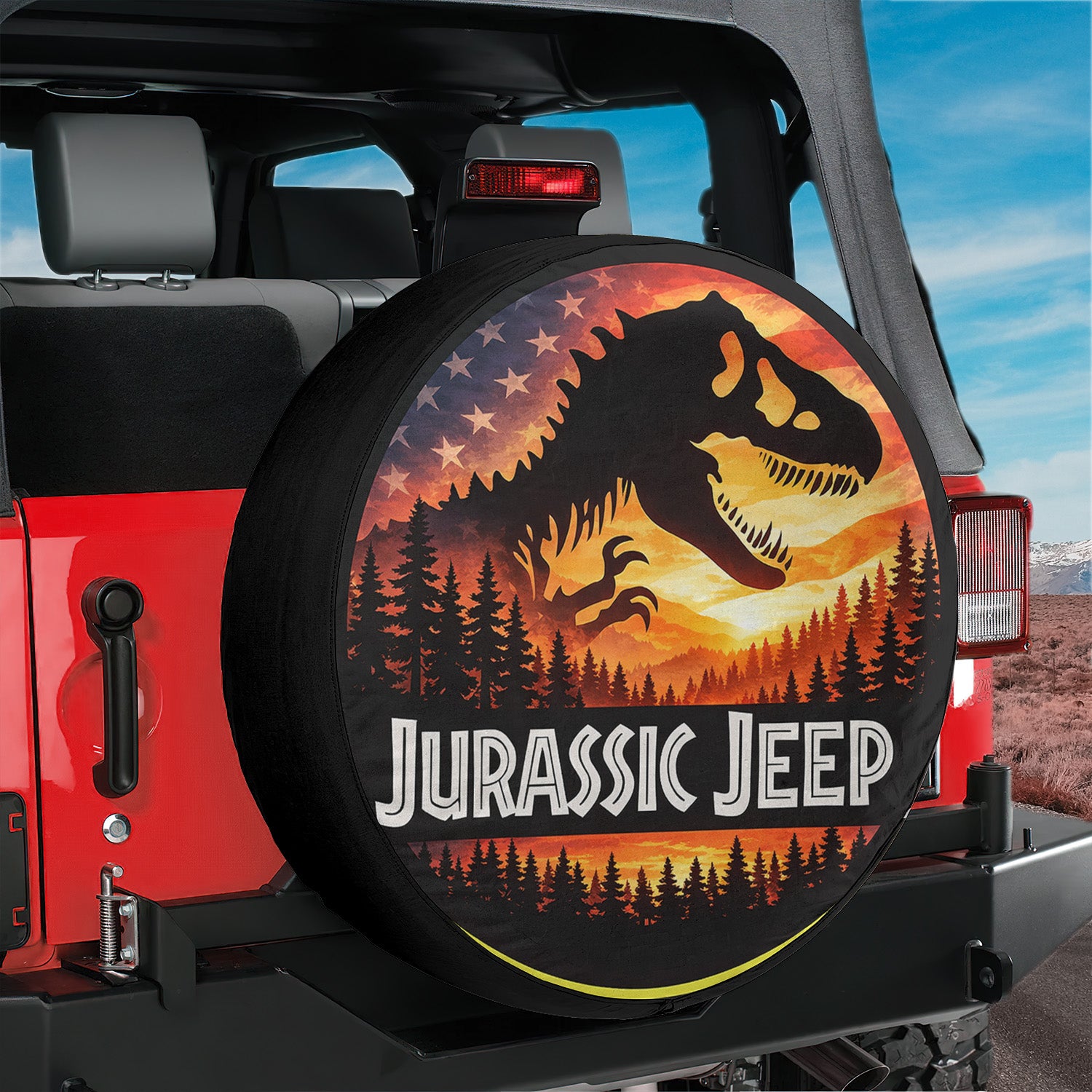 Jurassic Park Spare Tire Cover – Leather Wheel Cover - Image 6