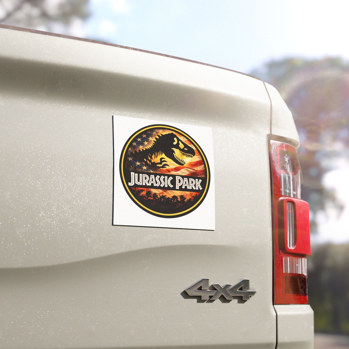Jurassic Park Usa Flag Car Magnets