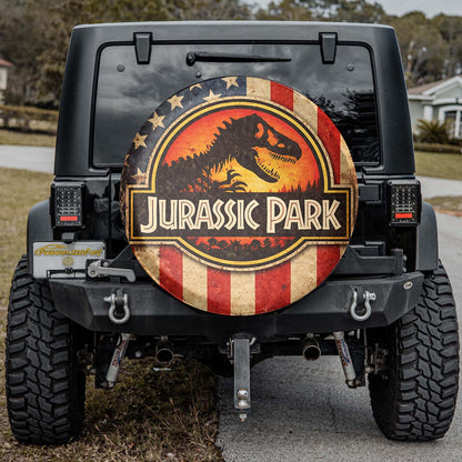 Jurassic Park Wheel Cover – Leather Automotive Spare Tire Covers - Image 2