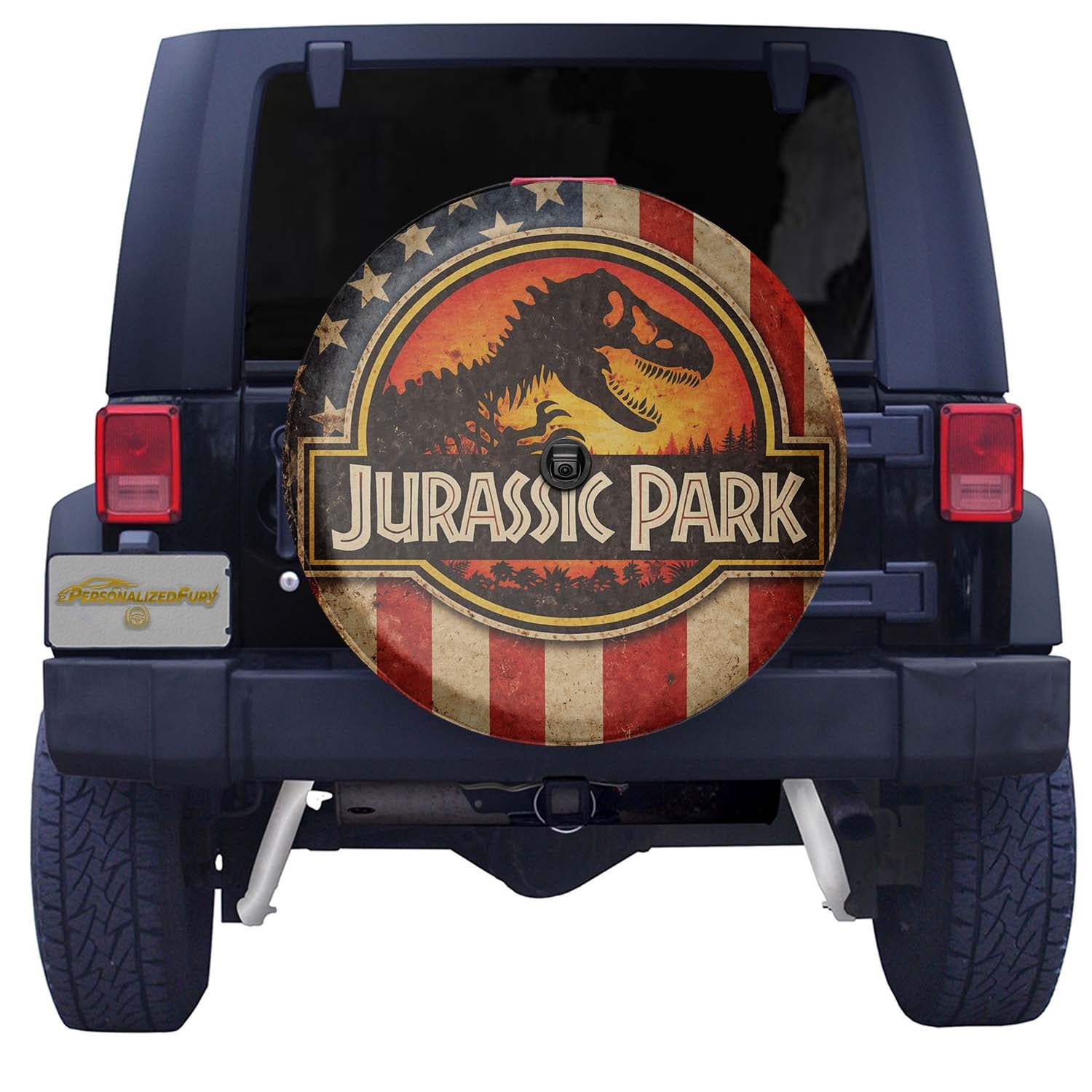 Jurassic Park Wheel Cover – Leather Automotive Spare Tire Covers - Image 3