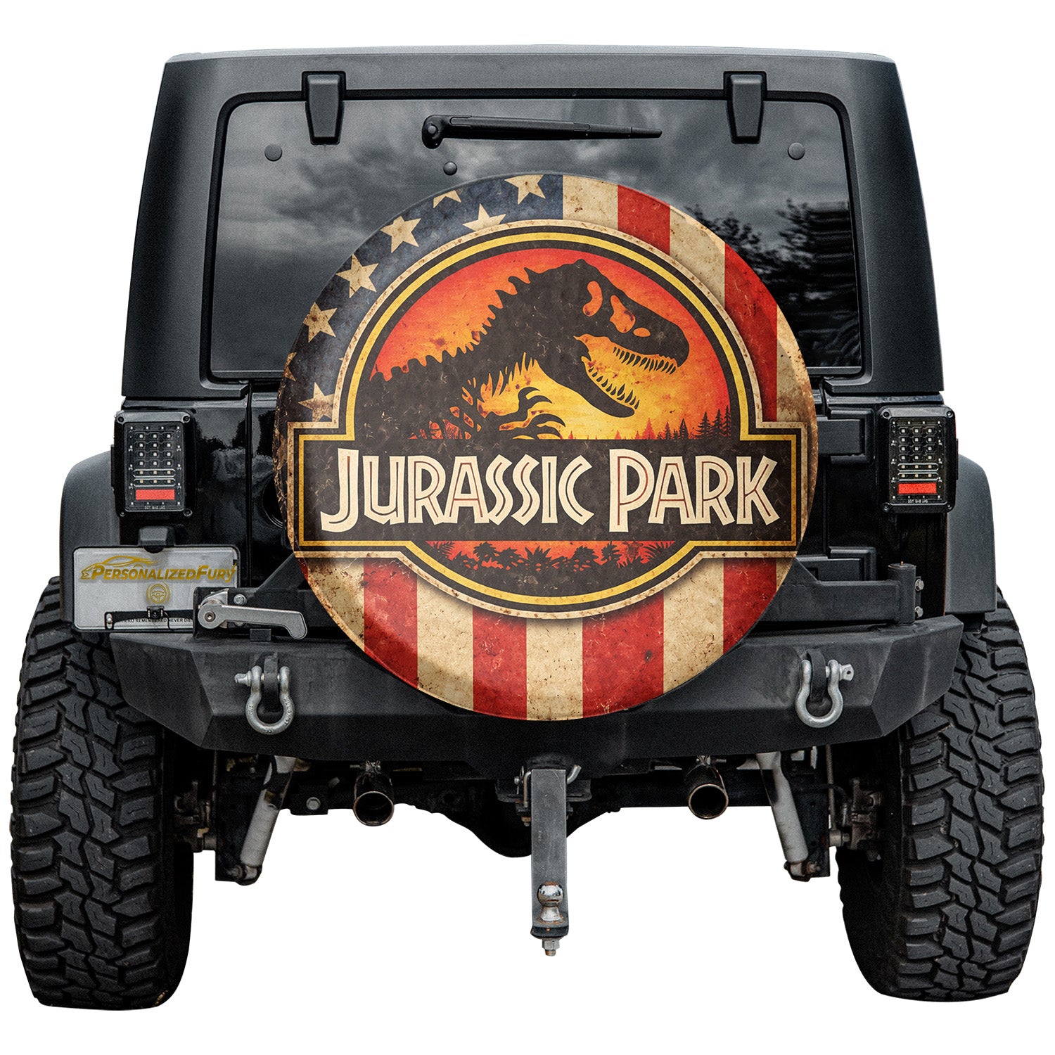 Jurassic Park Wheel Cover – Leather Automotive Spare Tire Covers - Image 4