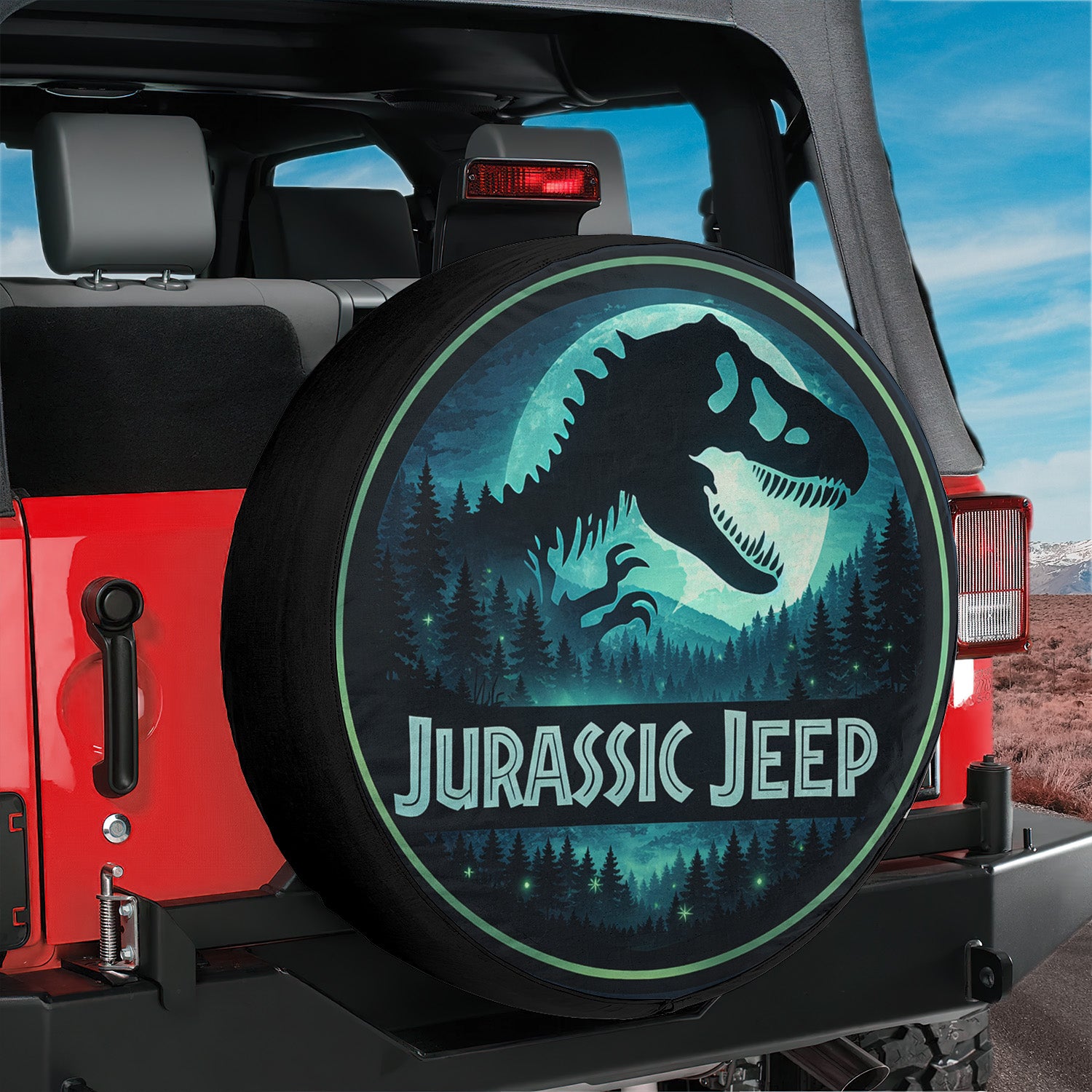 Jurassic Park Wheel Cover Leather Spare Tire Cover - Car Accessories - Image 6
