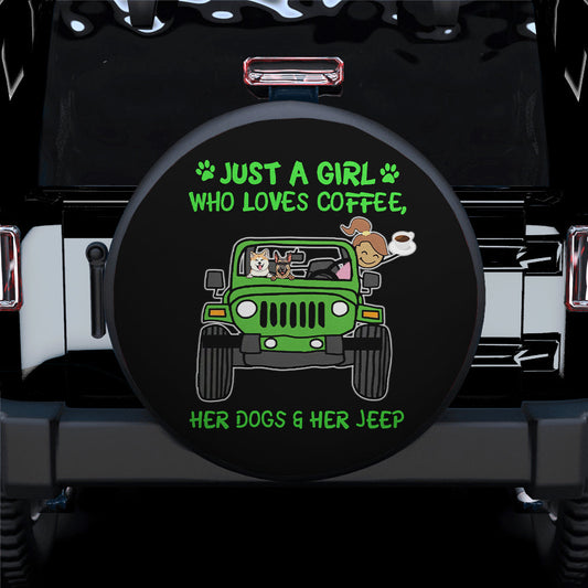 Just A Girl Who Love Coffee Jeep Car Spare Tire Cover