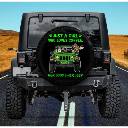 Just A Girl Who Love Coffee Jeep Car Spare Tire Cover