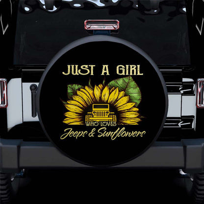 Just A Girl Who Love Jeep And Sunflower 2 Car Spare Tire Cover